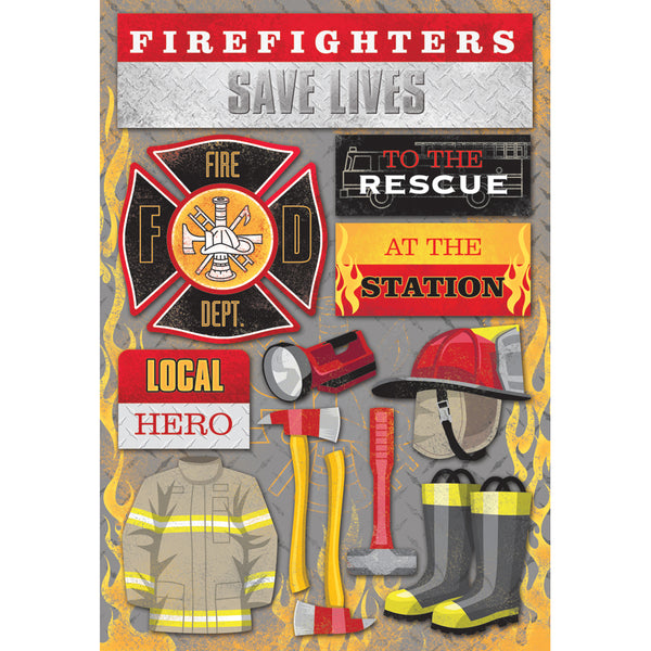 Cardstock Stickers-Firefighter