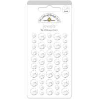 Doodlebug Adhesive Jewels 6mm, 8mm & 10mm 45/Pkg-Lily White