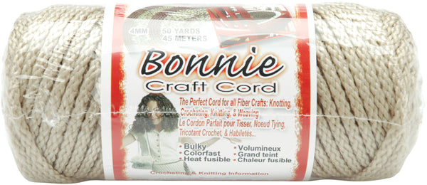 Bonnie Macrame Craft Cord 4mmX50yd-Pearl (Beige)