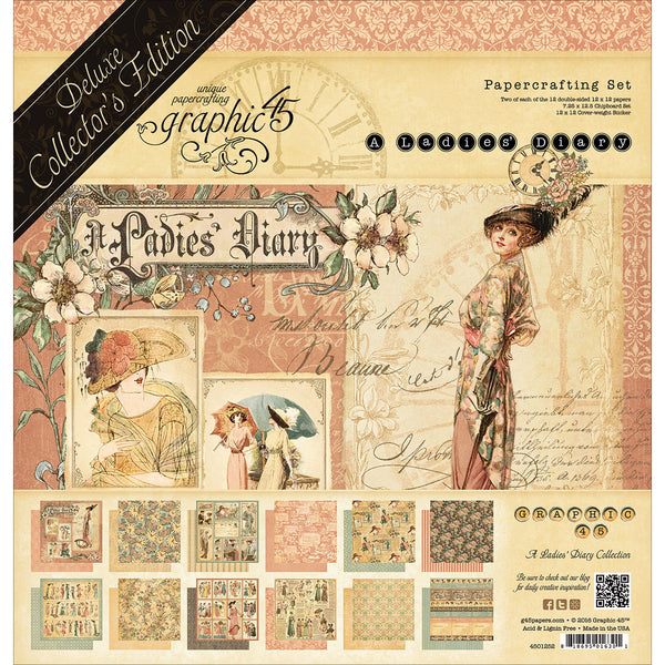 Graphic 45 Deluxe Collector's Edition Pack 12"X12"-A Ladies' Diary