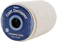 Macrame Cord 32-Ply 3mmX50yd-Natural Cotton