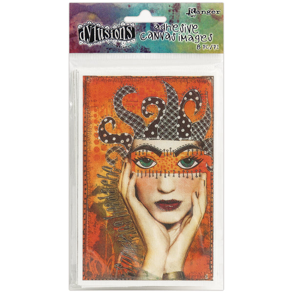 Dyan Reaveley's Dylusions Adhesive Canvas 3.375"X5.25" 8/Pkg-Set #1