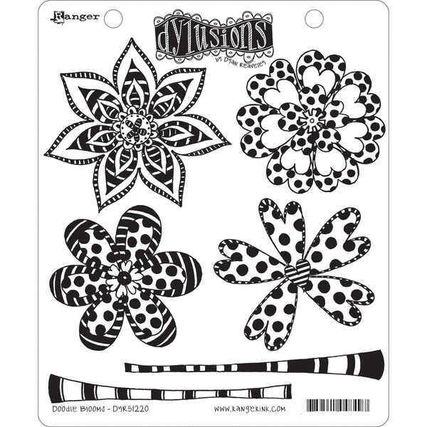 Dyan Reaveley's Dylusions Cling Stamp Collections 8.5"X7"-Doodle Blooms