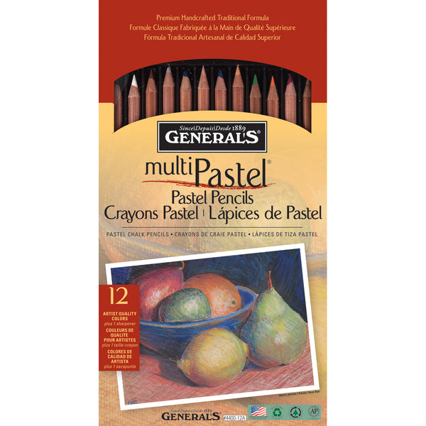 MultiPastel Pencils 12/Pkg-Assorted Colors