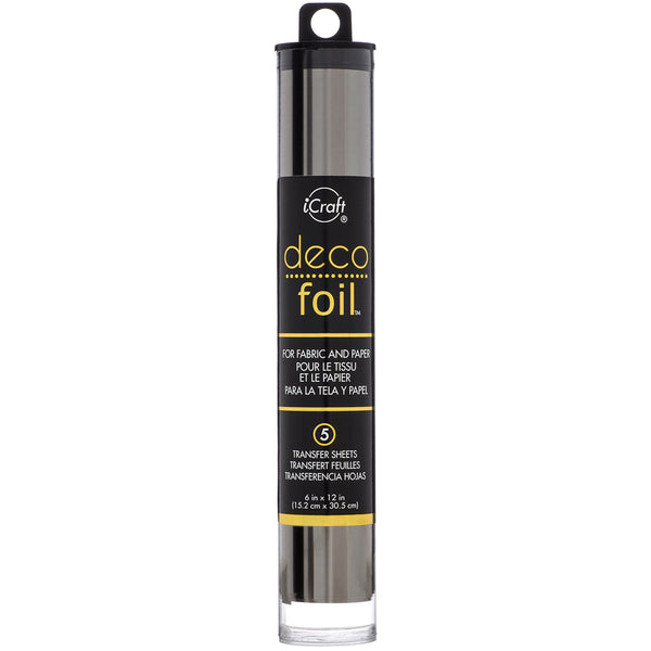 Deco Foil Transfer Sheets 6"X12" 5/Pkg-Pewter