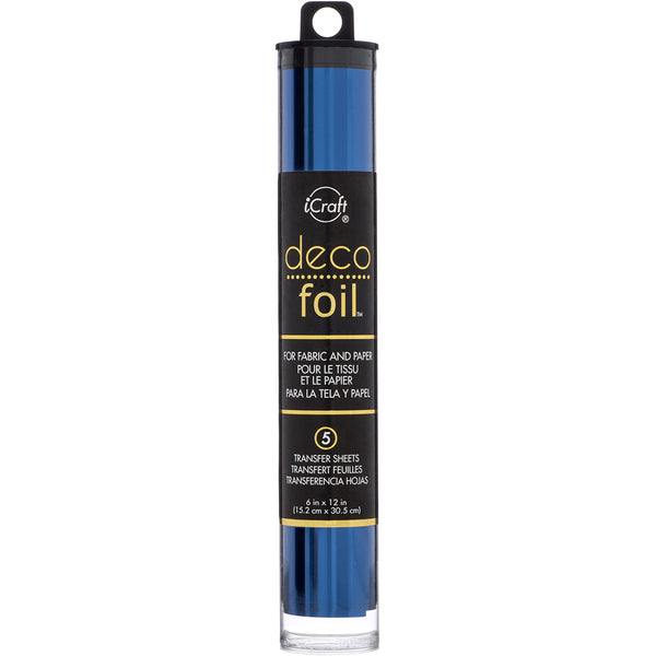 Deco Foil Transfer Sheets 6"X12" 5/Pkg-Deep Blue