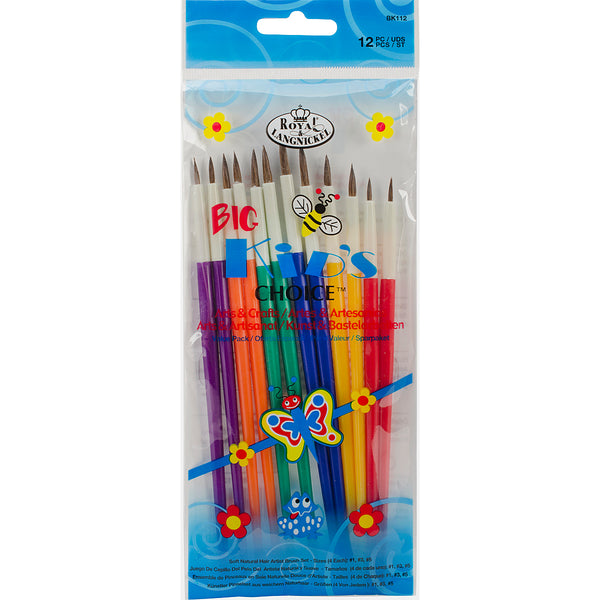 Big Kid's Choice Arts & Crafts Brush Set-12/Pkg