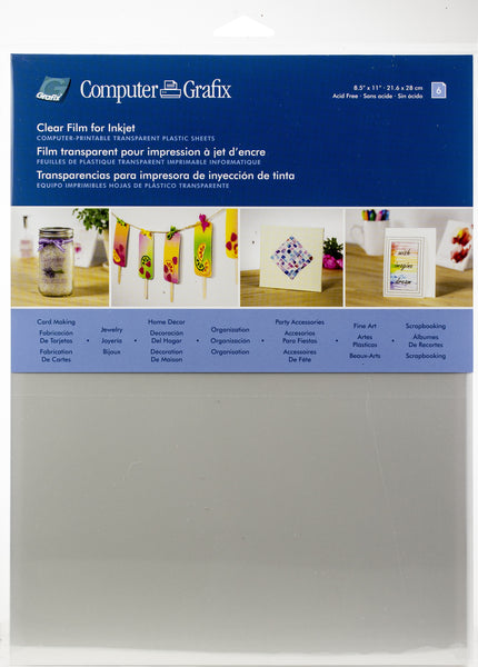 Ink Jet Film 8.5"X11" 6/Pkg-Clear