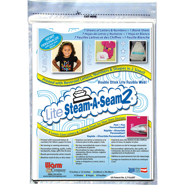 Lite Steam-A-Seam 2 Personalized Double Stick Fusible Web-9"X12" 8/Pkg FOB: MI