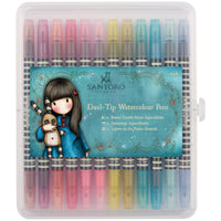 Santoro Watercolour Dual-Tip Pens 12/Pkg-Brights