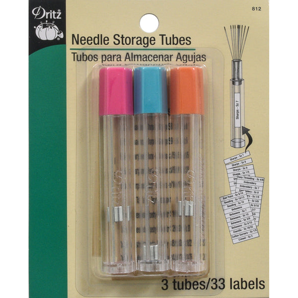 Dritz Needle Storage Tubes 3/Pkg-Clear