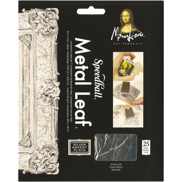 Mona Lisa Metal Leaf Sheets 5.5"X5.5" 25/Pkg-Silver