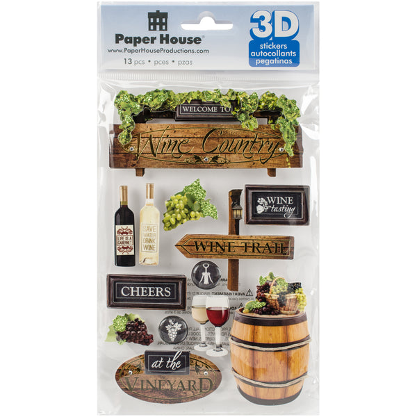 Paper House 3D Stickers-Wine Country