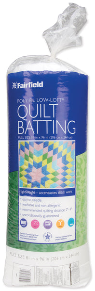 Low-Loft Bonded Polyester Batting-Full Size 81"X96" FOB: MI