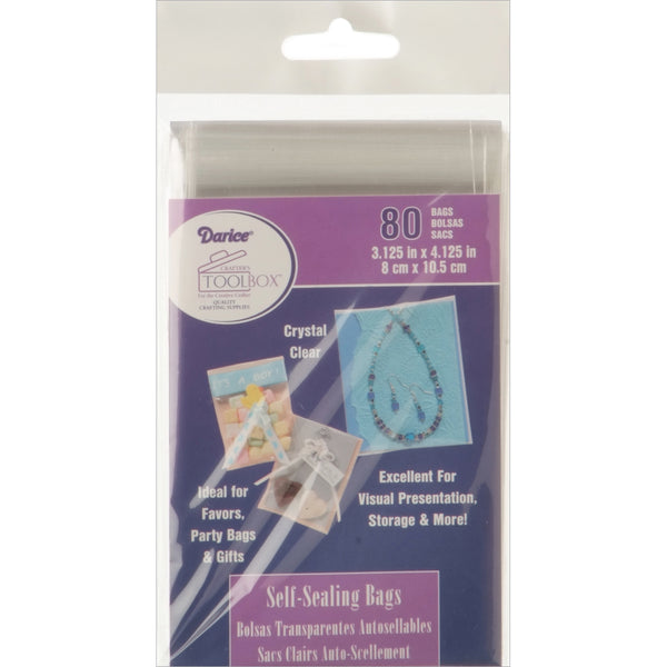 Self Sealing Transparent Bags- 80/Pkg