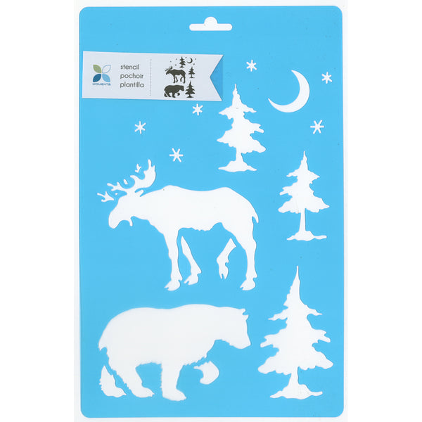 Momenta Stencil 7"X11"-Moose & Bear
