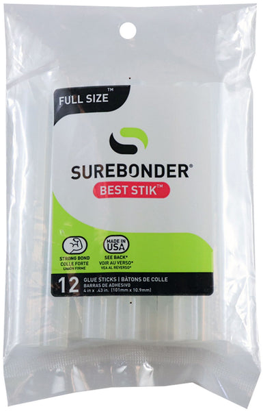 High-Temp Best Stik Glue Sticks-7/16"X4" 12/Pkg