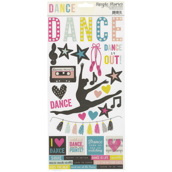 Simple Sets Dance Cardstock Stickers 6"X12"-
