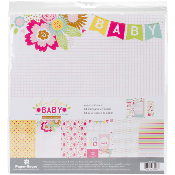 Paper House Paper Crafting Kit 12"X12"-Hello Baby Girl