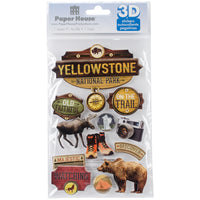 Paper House 3D Stickers 4.5"X7"-Yellowstone