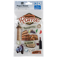 Paper House 3D Stickers 4.5"X7"-Discover Rome