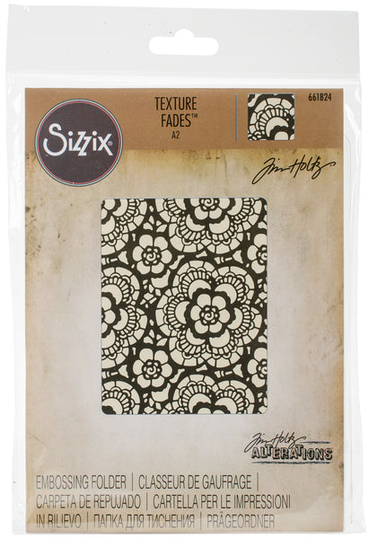 Sizzix Texture Fades Embossing Folder-Lace By Tim Holtz