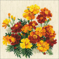 Marigolds Counted Cross Stitch Kit-7.75"X7.75" 14 Count