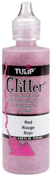 Tulip Dimensional Fabric Paint 4oz-Glitter - Red