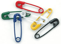 Mini Painted Safety Pins .75" 50/Pkg-Primary