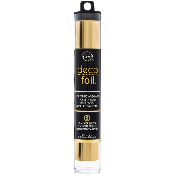 Deco Foil Transfer Sheets 6"X12" 5/Pkg-Gold