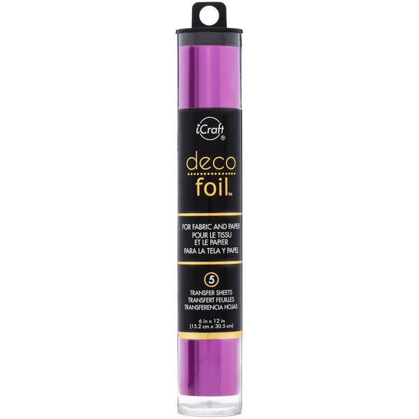 Deco Foil Transfer Sheets 6"X12" 5/Pkg-Magenta (satin)