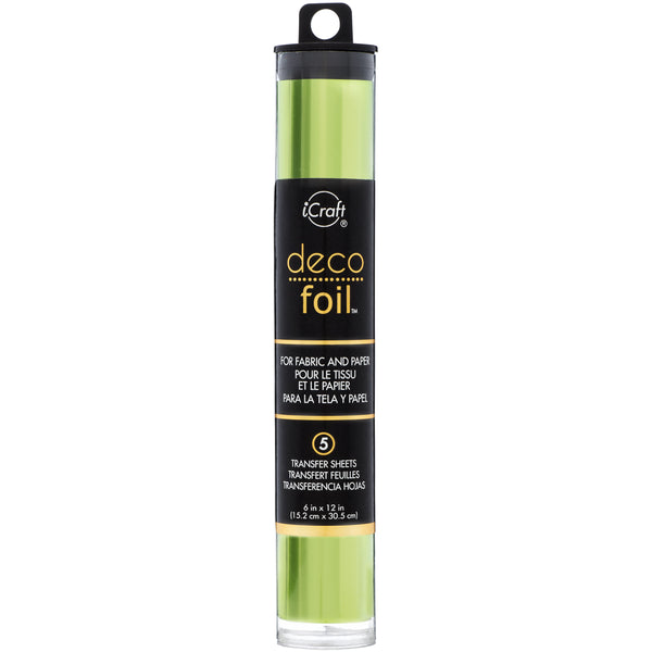 Deco Foil Transfer Sheets 6"X12" 5/Pkg-Lime (satin)