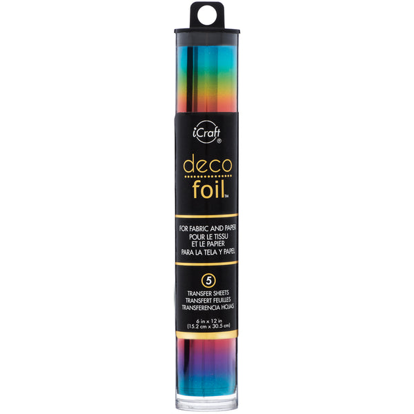 Deco Foil Specialty Transfer Sheets 6"X12" 5/Pkg-Rainbow