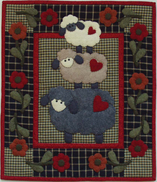 Wooly Sheep Wall Quilt Kit-13"X15"