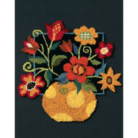 Dimensions Punch Needle Kit 8"X10"-Florl On Black