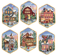 Dimensions Gold Collection Counted Cross Stitch Kit 5" Long-Christmas Village Ornaments (18 Count)