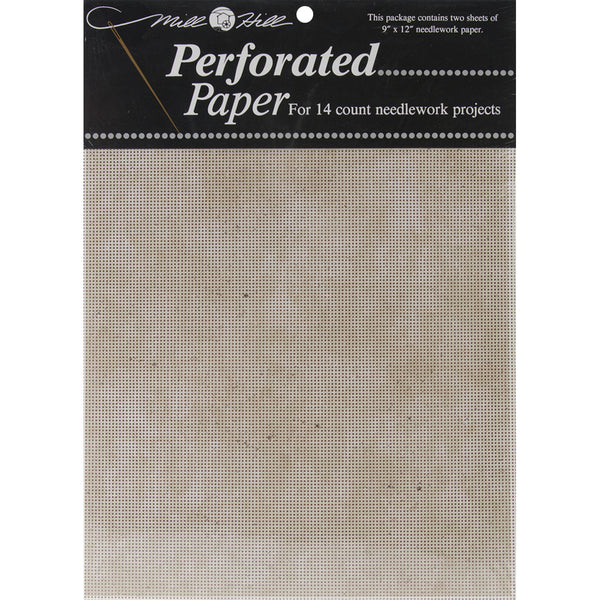 Mill Hill Stylized Perforated Paper 9"X12" 2/Pkg-Natural Granite (14 Count)