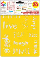 Stencil Mania Stencils 7"X10" 3/Pkg-Fonts & Phrases