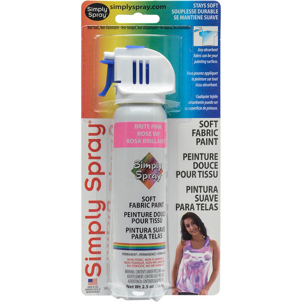 Simply Spray Soft Fabric Paint 2.5oz-Brite Pink