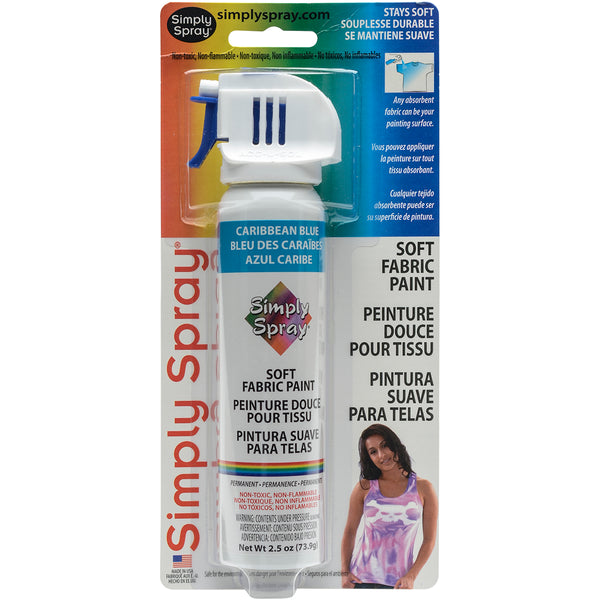 Simply Spray Soft Fabric Paint 2.5oz-Caribbean Blue