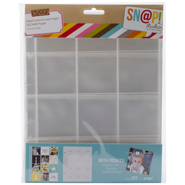 Sn@p! Insta Pocket Pages For 6"X8" Binders 10/Pkg-(12) 2"X2" Pockets
