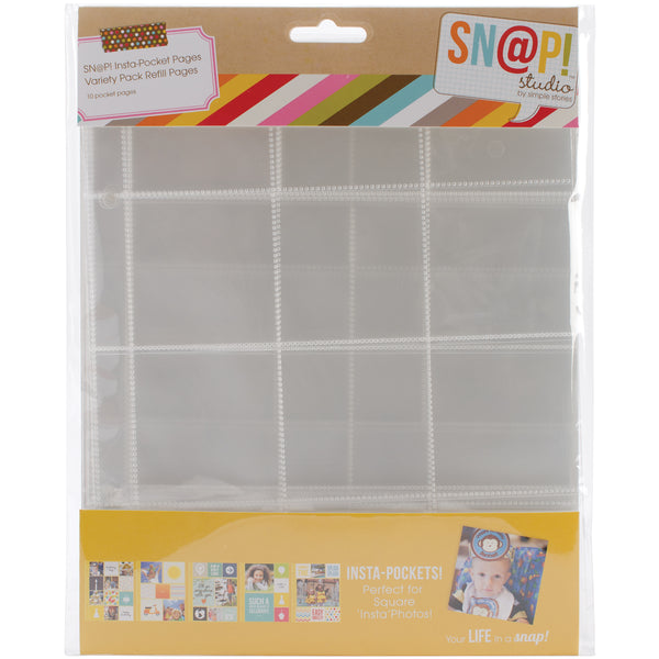 Sn@p! Insta Pocket Pages For 6"X8" Binders 10/Pkg-Variety Pack