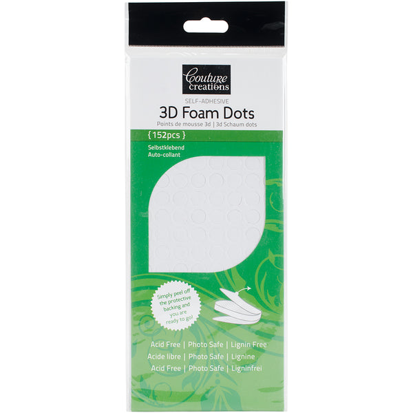 Couture Creations 3D Foam Dots 152/Pkg-White