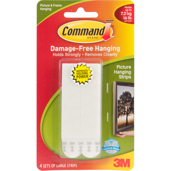 Command Large Picture Hanging Strips-White 4 Sets/Pkg