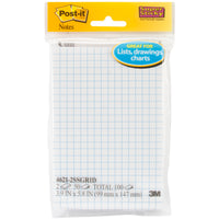 Post-It Super Sticky Notes 3.9"X5.8" 2/Pkg-Gridlines W/50 Sheets