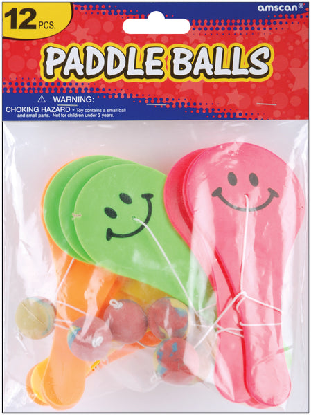 Party Favors 12/Pkg-Paddle Balls