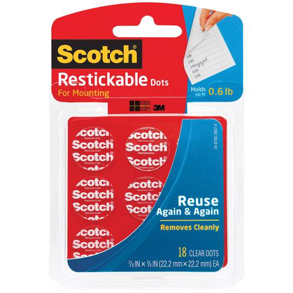 Scotch Restickable Dots-.875" 18/Pkg