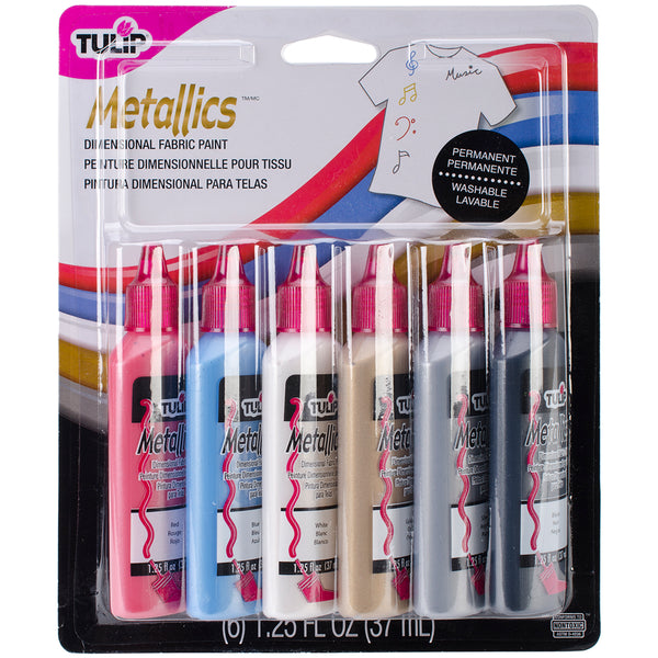 Tulip Dimensional Fabric Paints 1.25oz 6/Pkg-Metallics