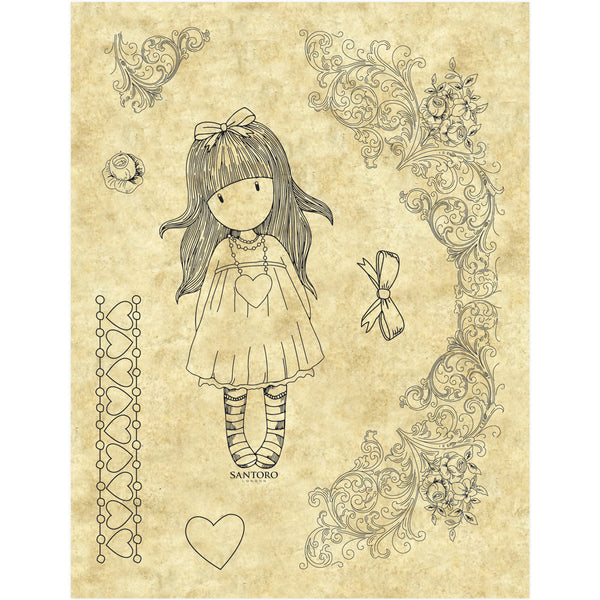 Gorjuss Santoro Rubber Stamp-Heartfelt