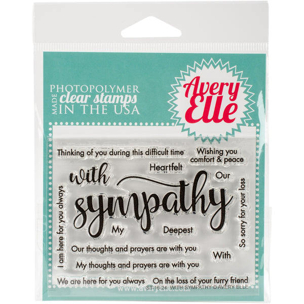 Avery Elle Clear Stamp Set 4"X3"-With Sympathy